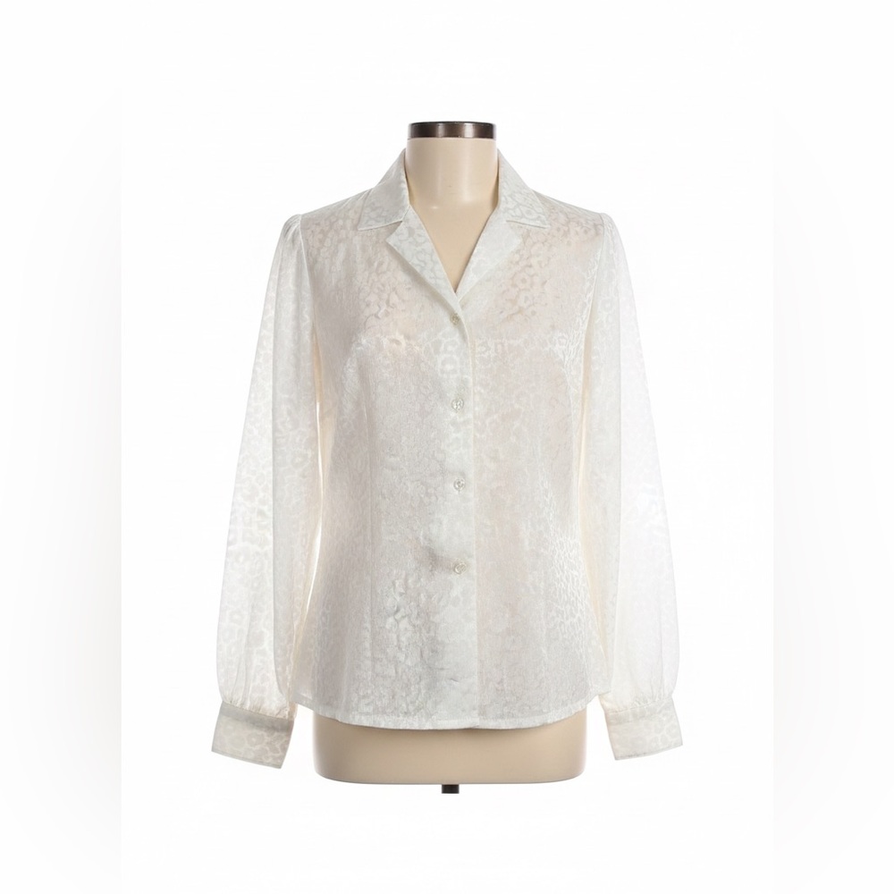 NICOLA white Lace Button Down Shirt